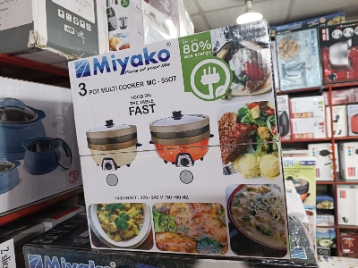 Picture of With Double Pot, Removable non-stick pan, Automatic cooking and warming system MC-550T (5.5 LTR) Miyako 3 Pot Multi cooker, Electric Curry Cooker