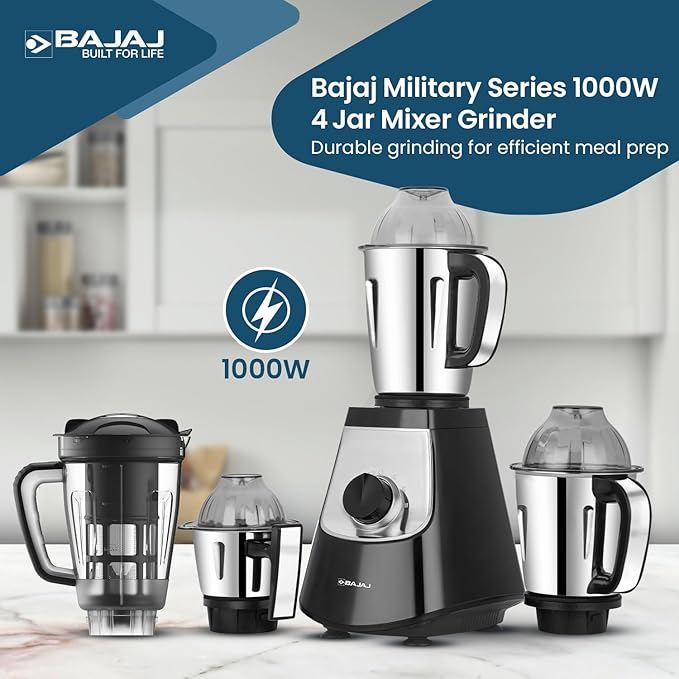 Picture of Bajaj Military Series Evoque 1000 W Mixer Grinder With 4 Jars