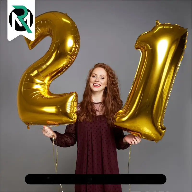32” Number Foil Balloons with Mini Crown Topper – Ideal for Birthday, Wedding Anniversary & Party Decorations (12 Pcs Pack)