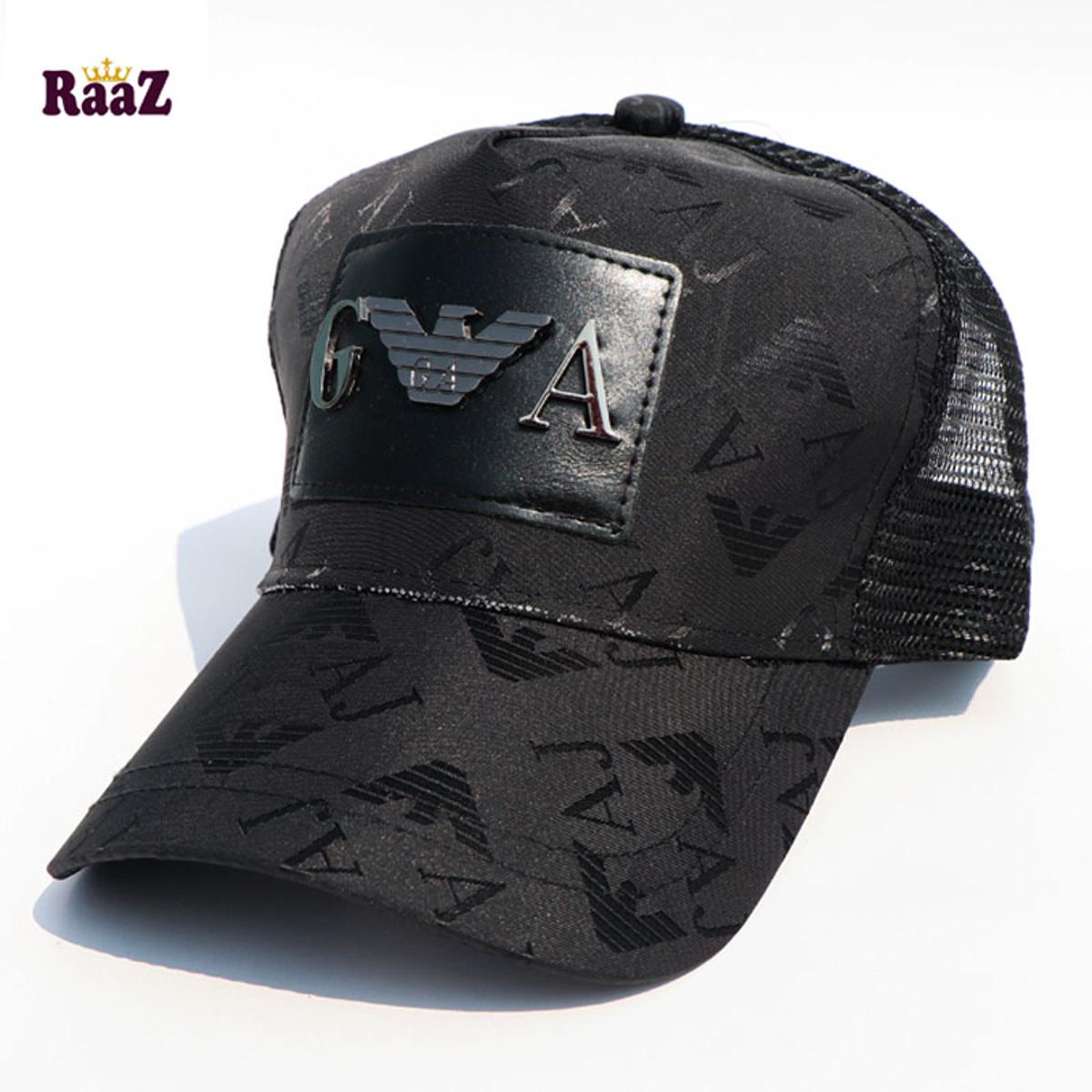 Picture of Black GA Steel Logo Half Net China Cotton Curved Cap