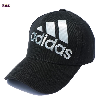 Picture of Black And Silver Big Logo Cotton Curved Cap For Men