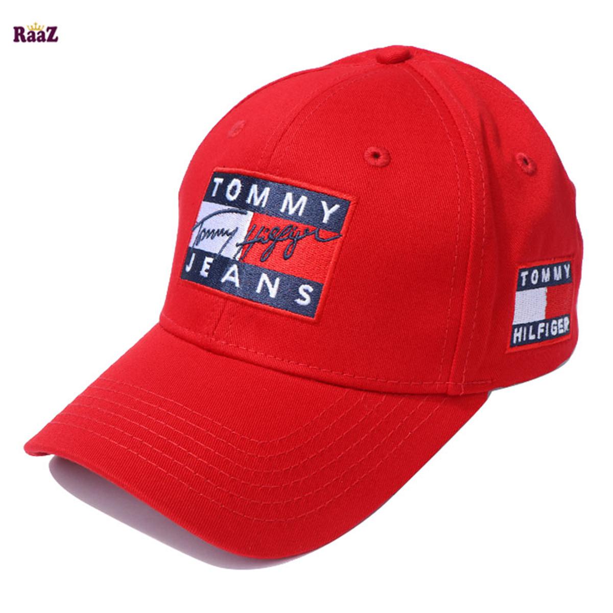 Picture of Red Embroidery Logo Cotton Curved Cap For Men
