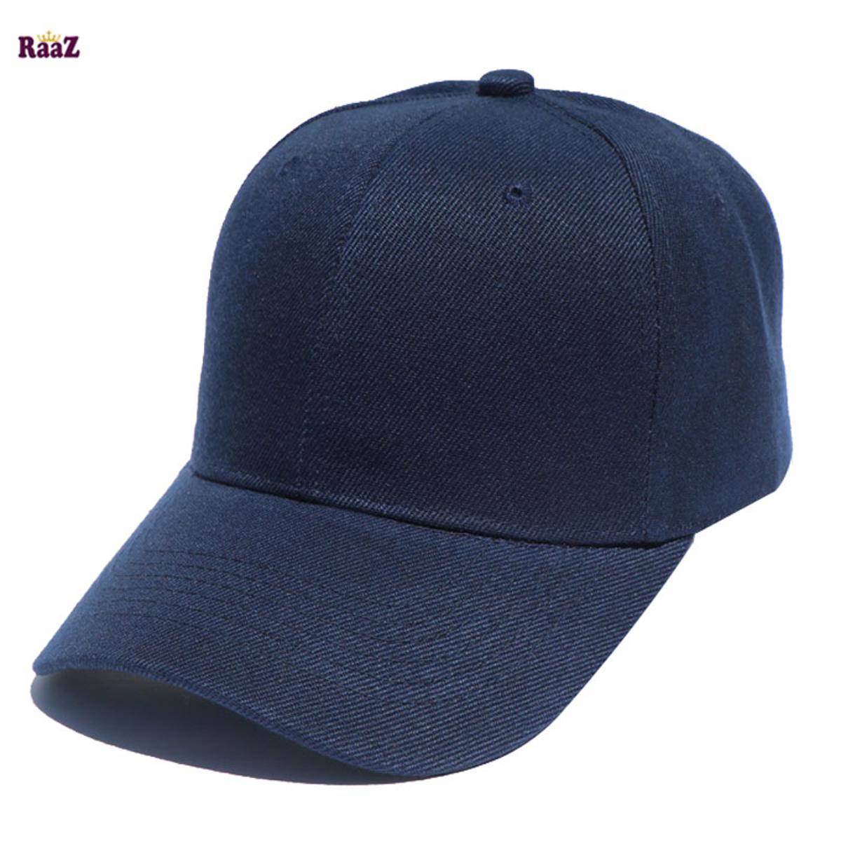 Picture of Navy Blue Cotton Curved Cap For Men