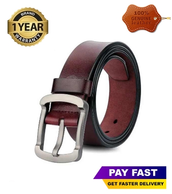 Picture of Genuine Leather Belt Chocolate Color With Round Style 100%  Genuine Leather