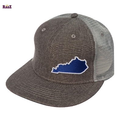 Picture of Blue Country Map Embroidery Mesh Air Curved Cap