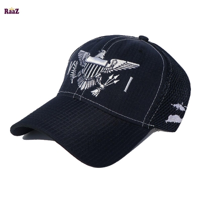 Picture of Navy Blue White Embroidery Logo Curved Cap