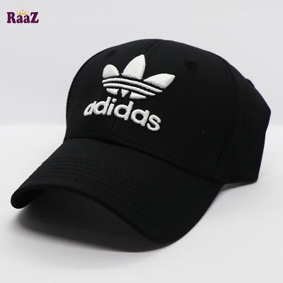 Picture of Black And White Embroidery Logo Cotton Curved Cap