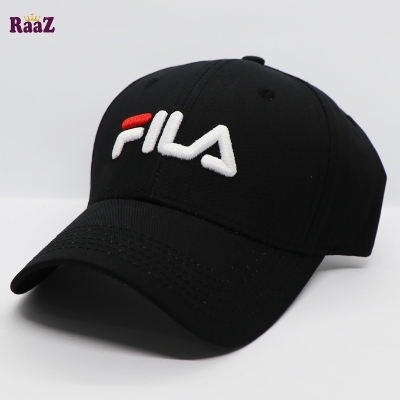 Picture of Black And White FlLA Embroidery Logo Cotton Curved Cap
