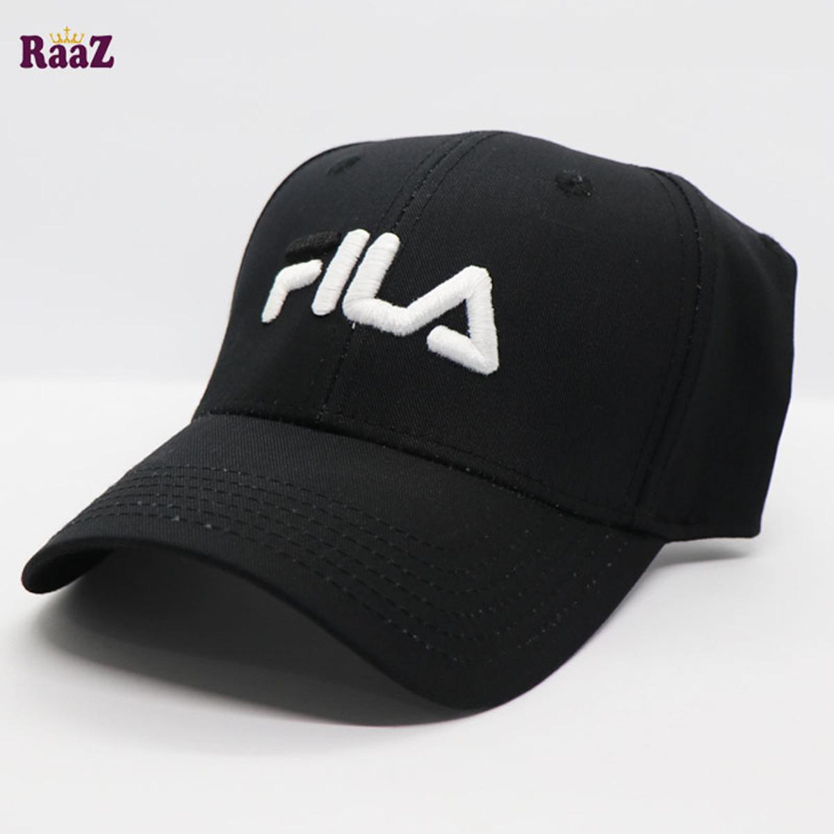 Picture of Black And White FlLA Embroidery Logo Cotton Curved Cap
