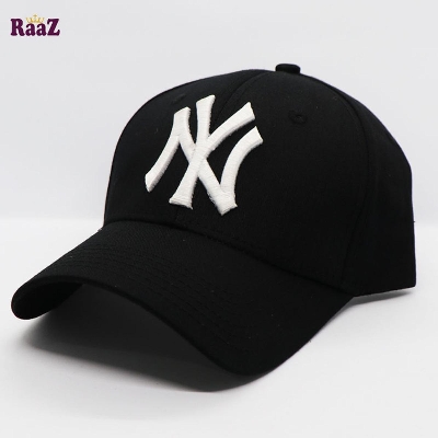 Picture of Black And White NY Embroidery Logo Cotton Curved Cap
