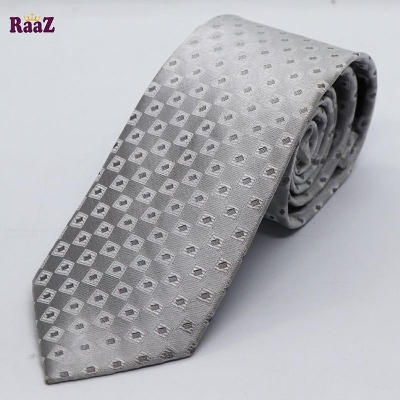 Picture of Silver Square Design Formal Broad Tie For Men