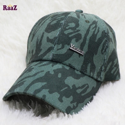Picture of Vashion Green Camo Print Curved Cap