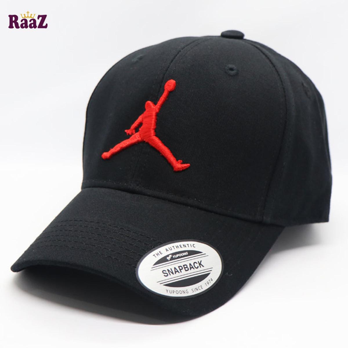 Picture of Black Red Jordan Embroidery Logo Cotton Curved Cap