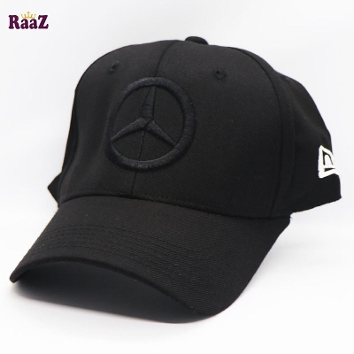 Picture of Full Black Mercedes Embroidery Logo Cotton Curved Cap