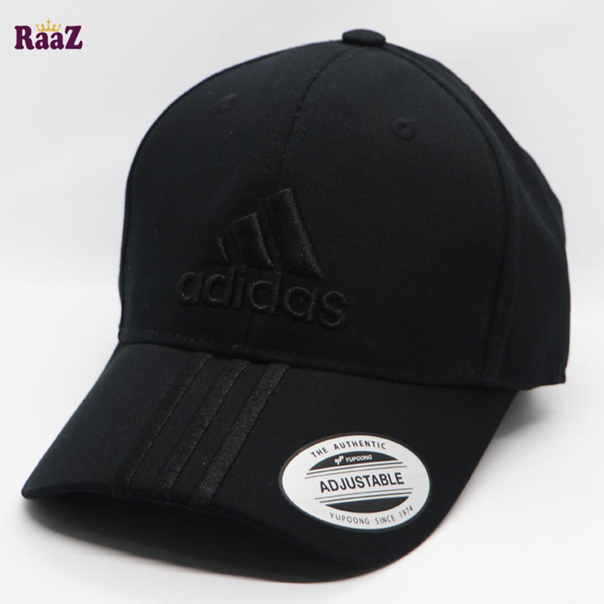 Picture of Full Black 3Stripe Logo Visor Cap - Cap