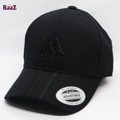 Picture of Full Black 3Stripe Logo Visor Cap - Cap