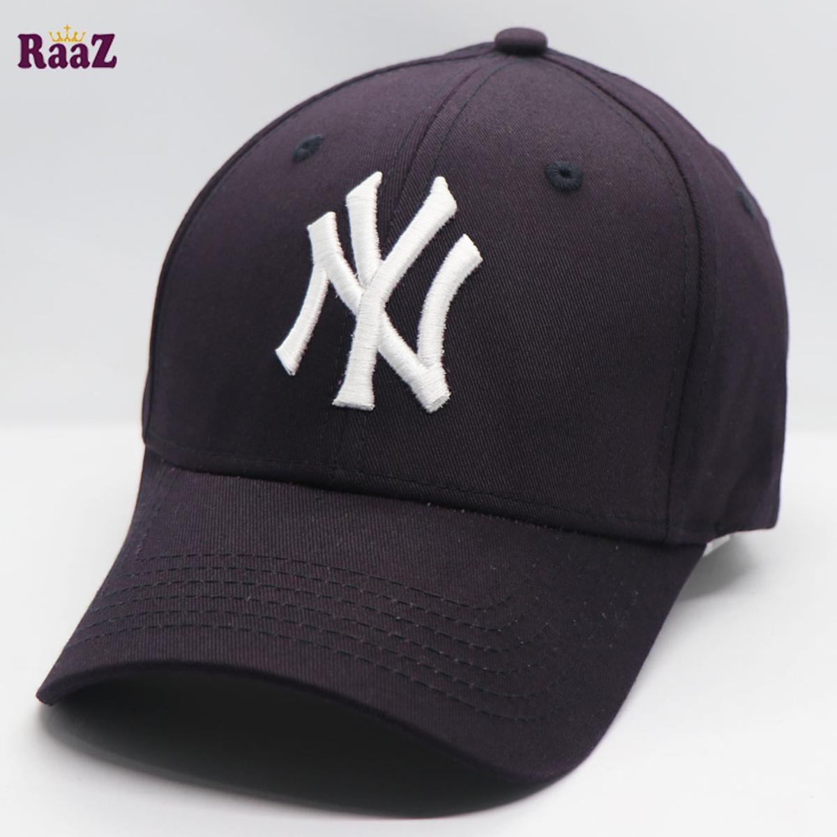 Picture of Dark Blue White NY Embroidery Logo Cotton Cap