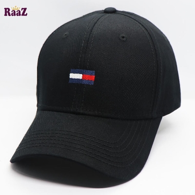 Picture of Black Tommiy Hillfigher Embroidery Logo Cotton Curved Cap