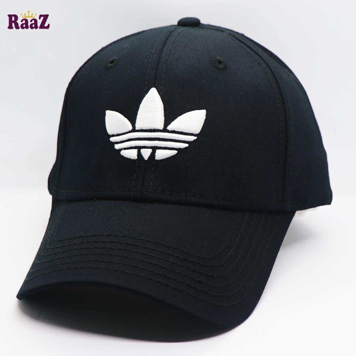 Picture of Black White Embroidery Logo Cotton Curved Cap