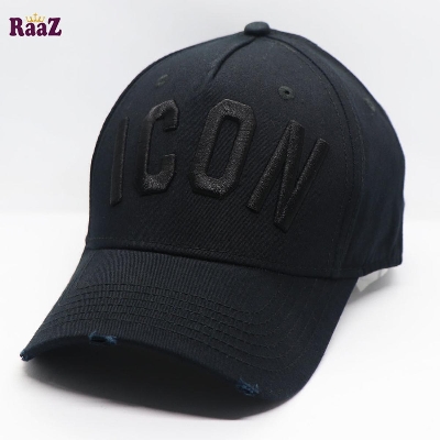 Picture of Full Black ICON Embroidery Logo Cotton Curved Cap - Cap For Men - Cap - Winter Cap