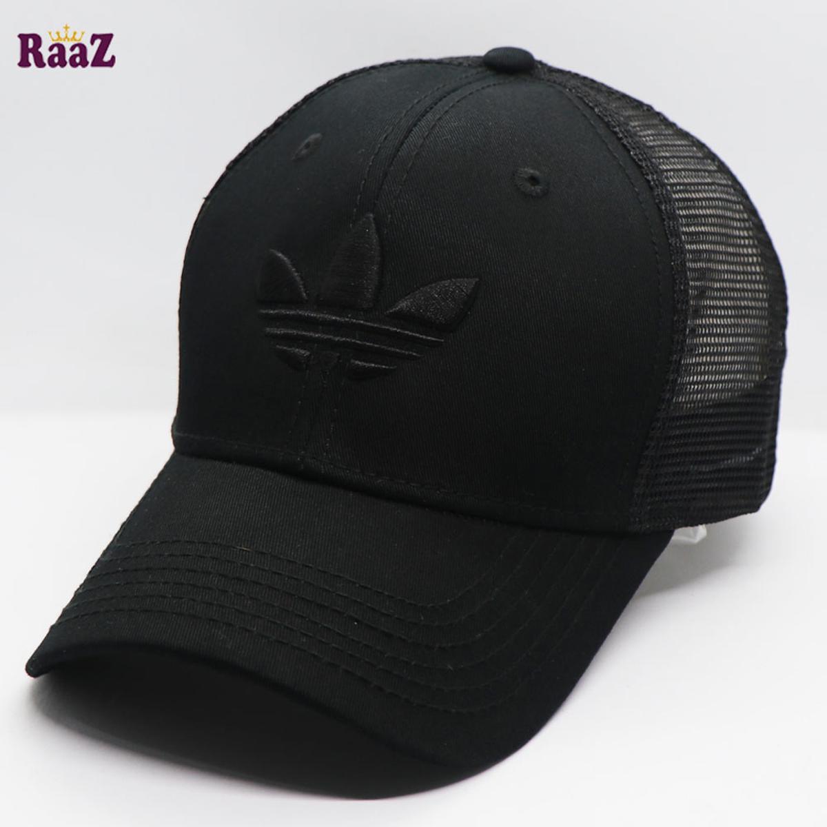 Picture of Black Embroidery Logo Half Net Curved Cap - Cap For Men