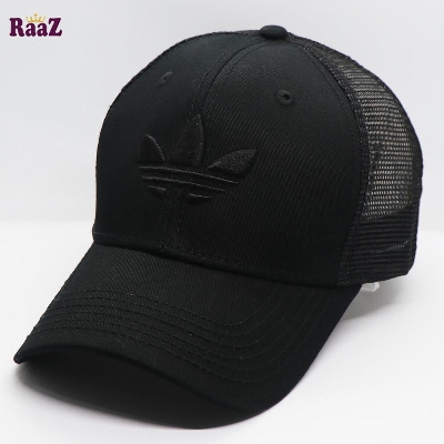 Picture of Black Embroidery Logo Half Net Curved Cap - Cap For Men
