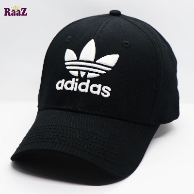 Picture of Black White Embroidery Logo Cotton Curved Cap