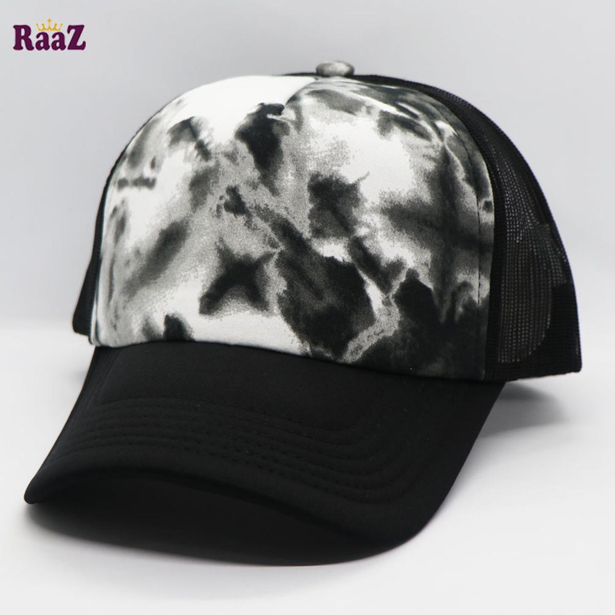 Picture of Black White Mix Front Foam Net Curved Visor Cap