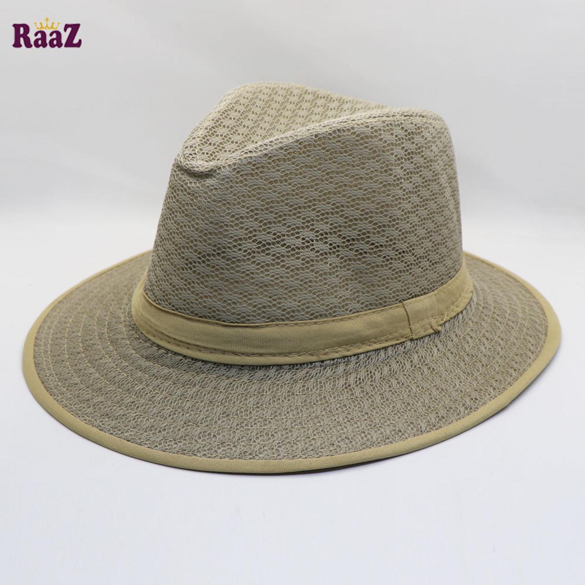 Picture of Off White Mesh Fabrics Elderly China Hat