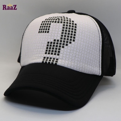 Picture of White Front Black ? Printed Logo Foam Net Cap