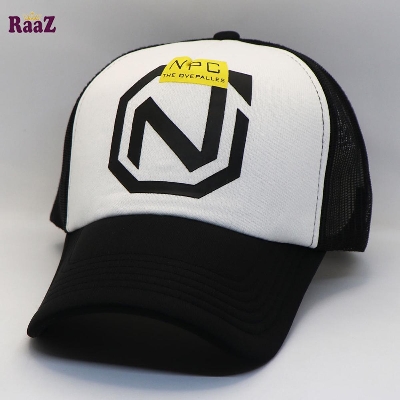 Picture of White Front Black NPC Printed Logo Foam Net Cap