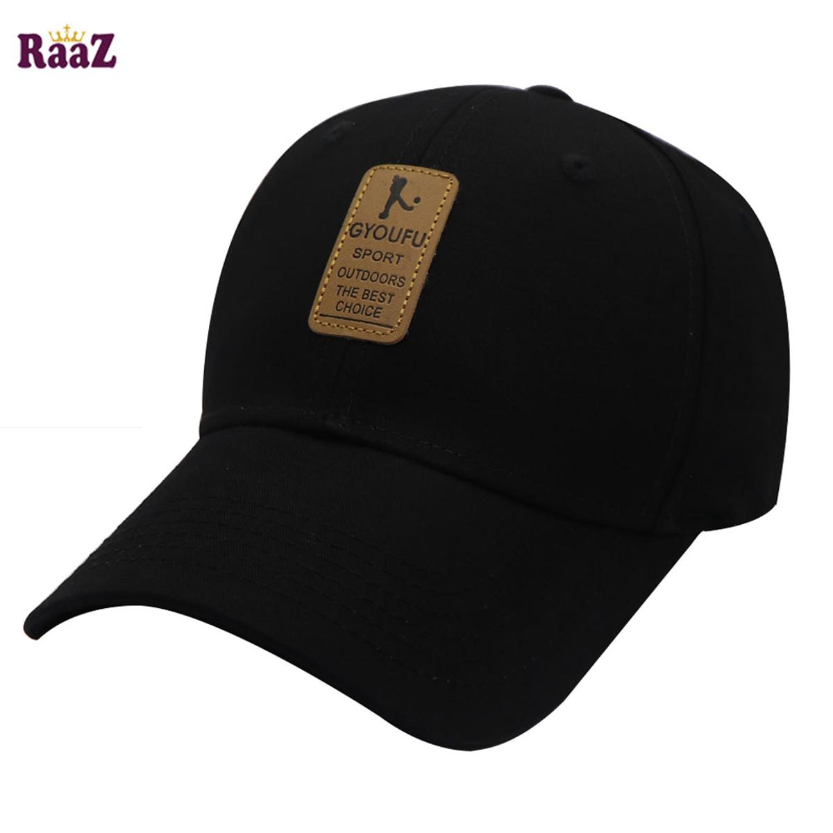 Picture of Black GYOUFO leather Logo Curved Visor Cap