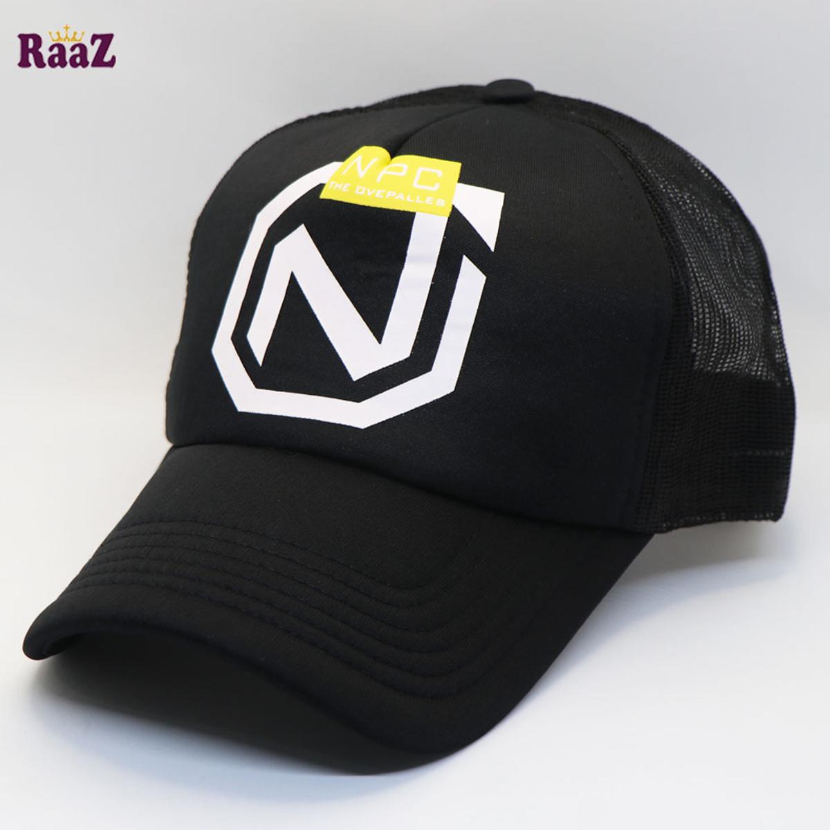 Picture of Black NPC Printed White Logo Foam Net Curved Visor Cap