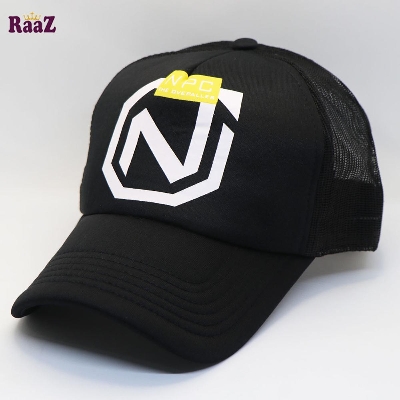 Picture of Black NPC Printed White Logo Foam Net Curved Visor Cap