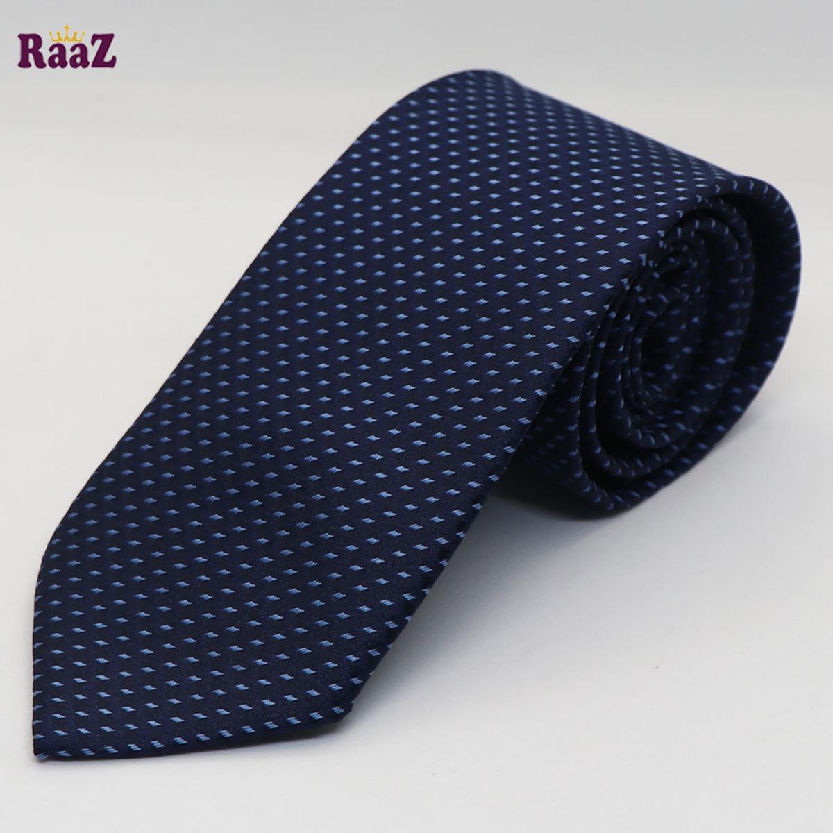 Picture of Navy Blue Small Dot Men's Casual Plaid Micro Self Necktie