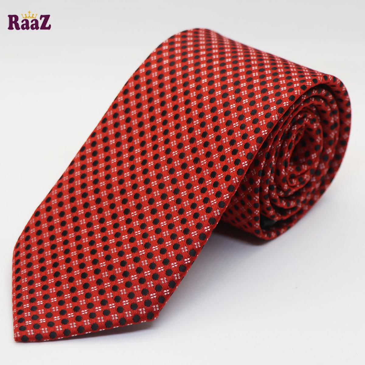 Picture of Brown Black Dot Men's Casual Plaid Micro Self Necktie