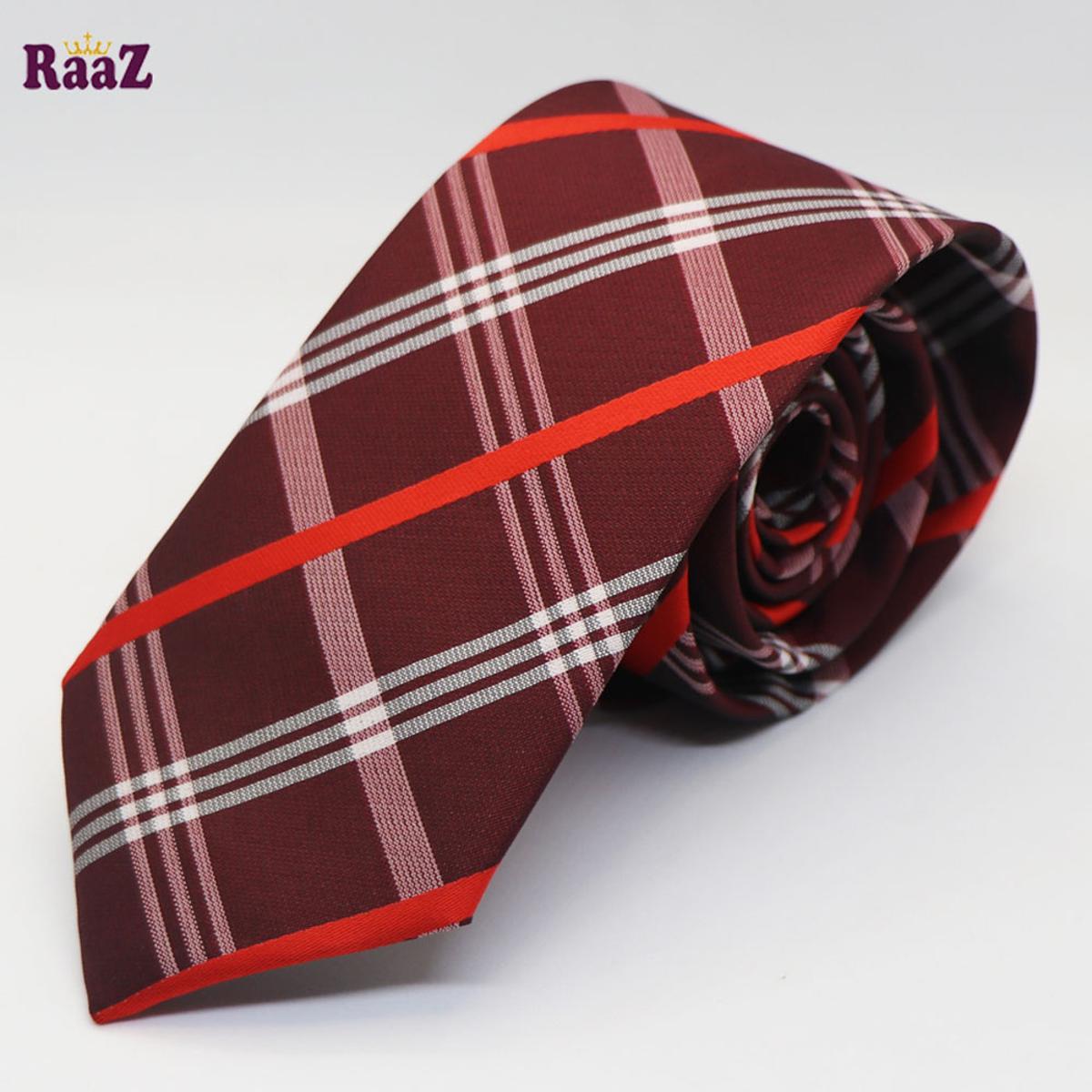 Picture of Coffee Square Men's Casual Plaid Micro Self Necktie