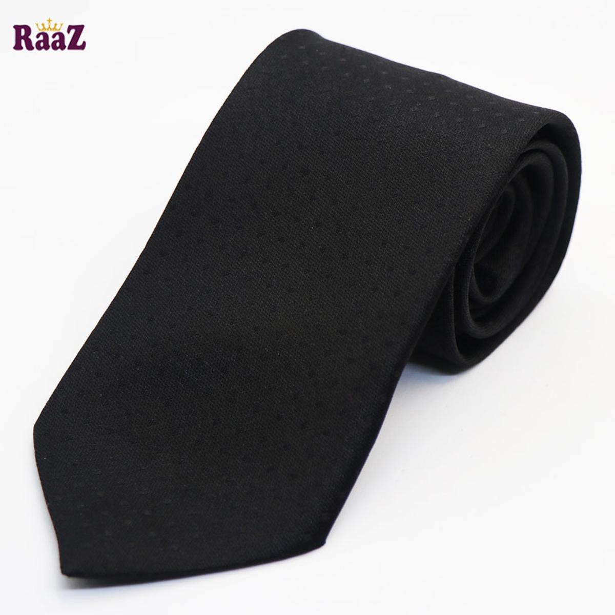 Picture of Black Dot Men Premium Embroidery Cotton Silk Neck Tie