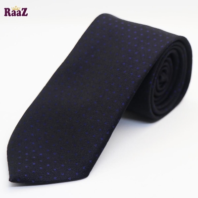 Picture of Navy Blue Dot Men Premium Embroidery Cotton Silk Neck Tie