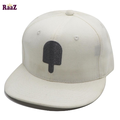 Picture of Pure White Cotton Embroidery Logo Fashion DJ Cap