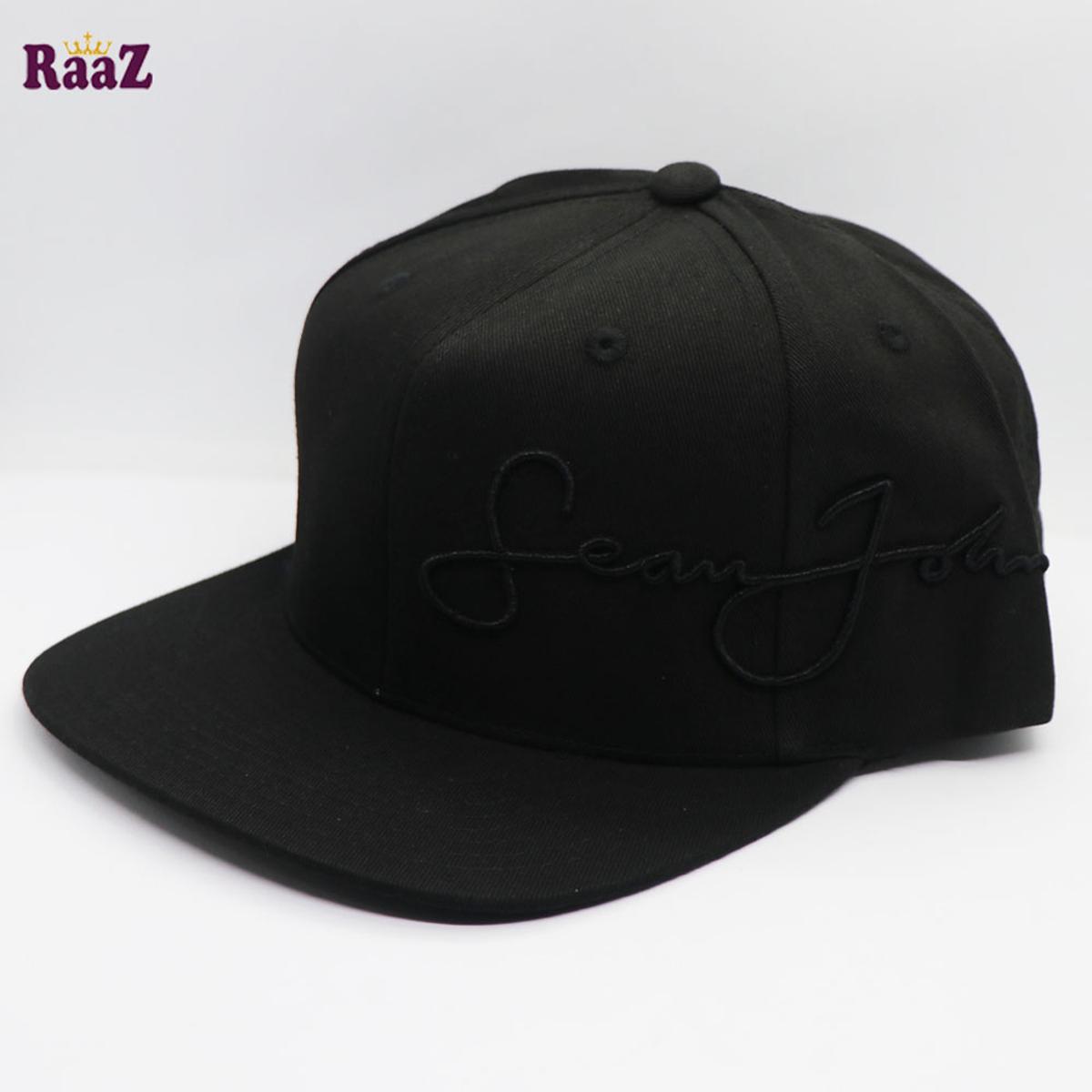 Picture of Black Sean John Signature Embroidery Logo Cotton DJ Cap