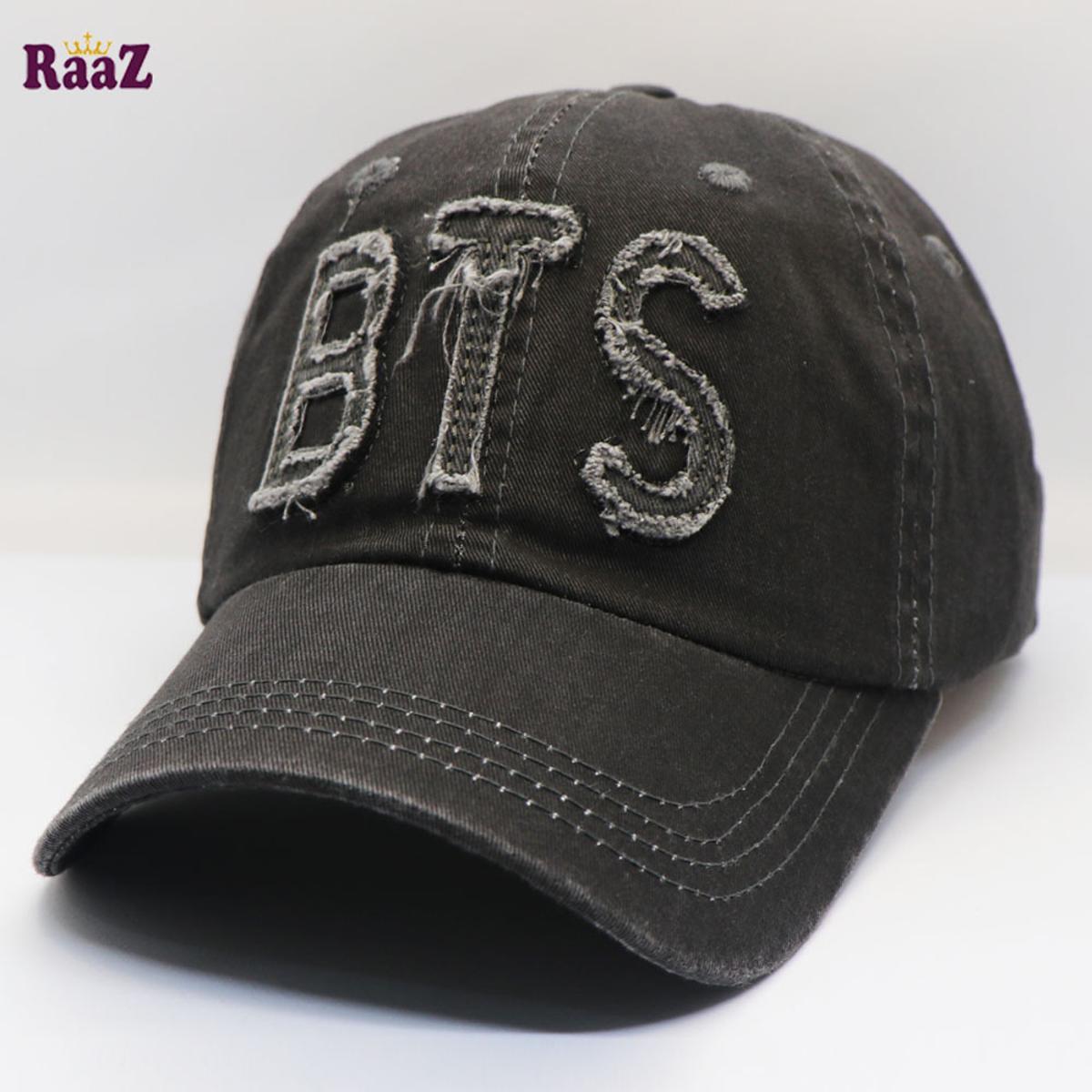 Picture of Raaz Grey BTS Clothing Embroidered Logo Garments Wash Curved Cap