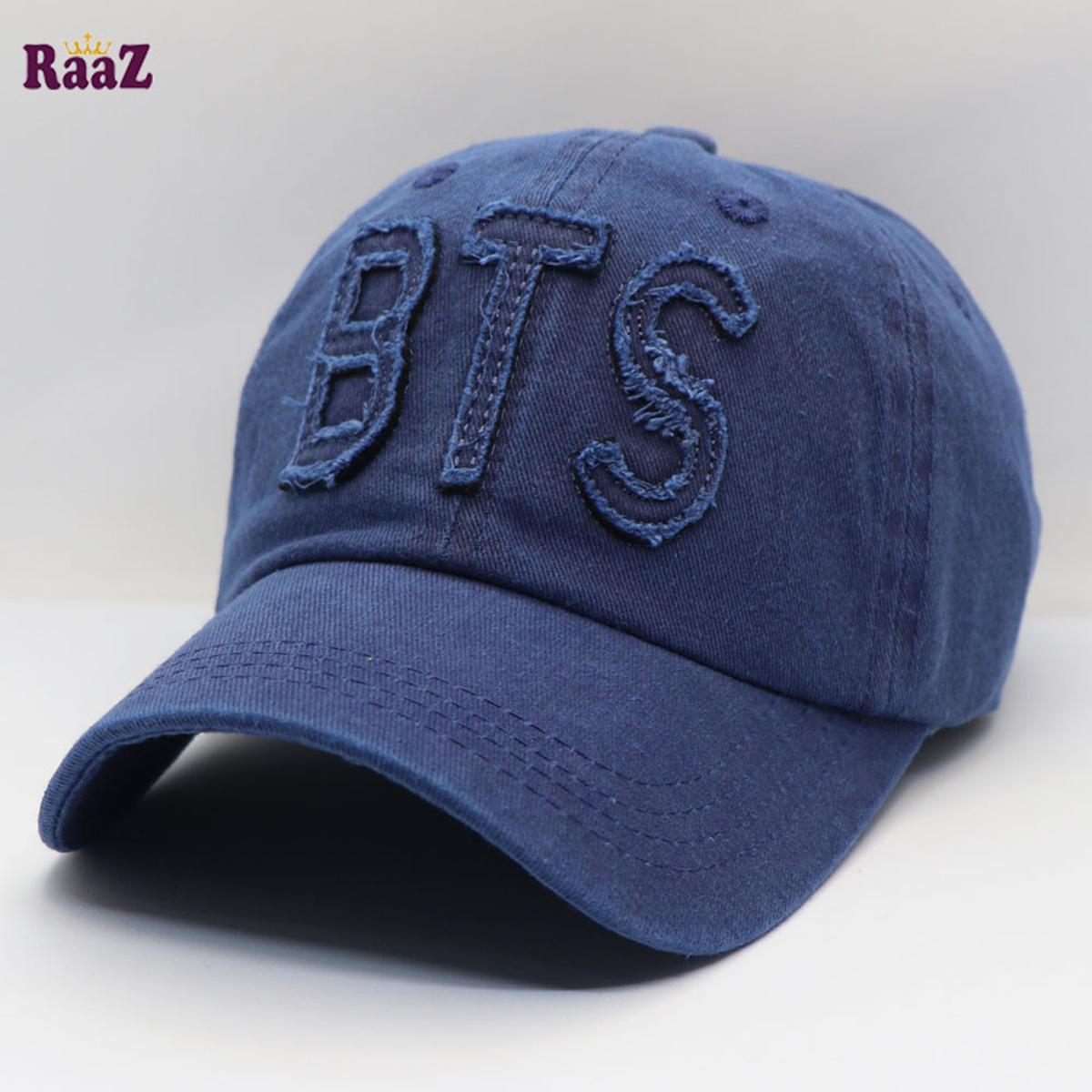 Picture of Raaz Blue BTS Clothing Embroidered Logo Garments Wash Curved Cap - Cap For Men