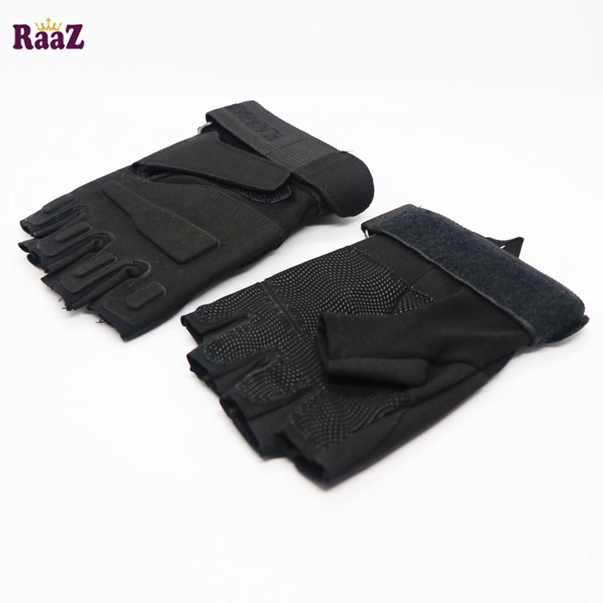 Picture of Black New Design Hard Grip Half Gloves