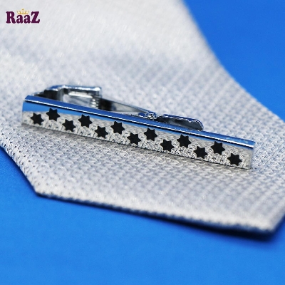 Picture of Silver Star Men Initial Tie Clip Bar Normal Size-1pc