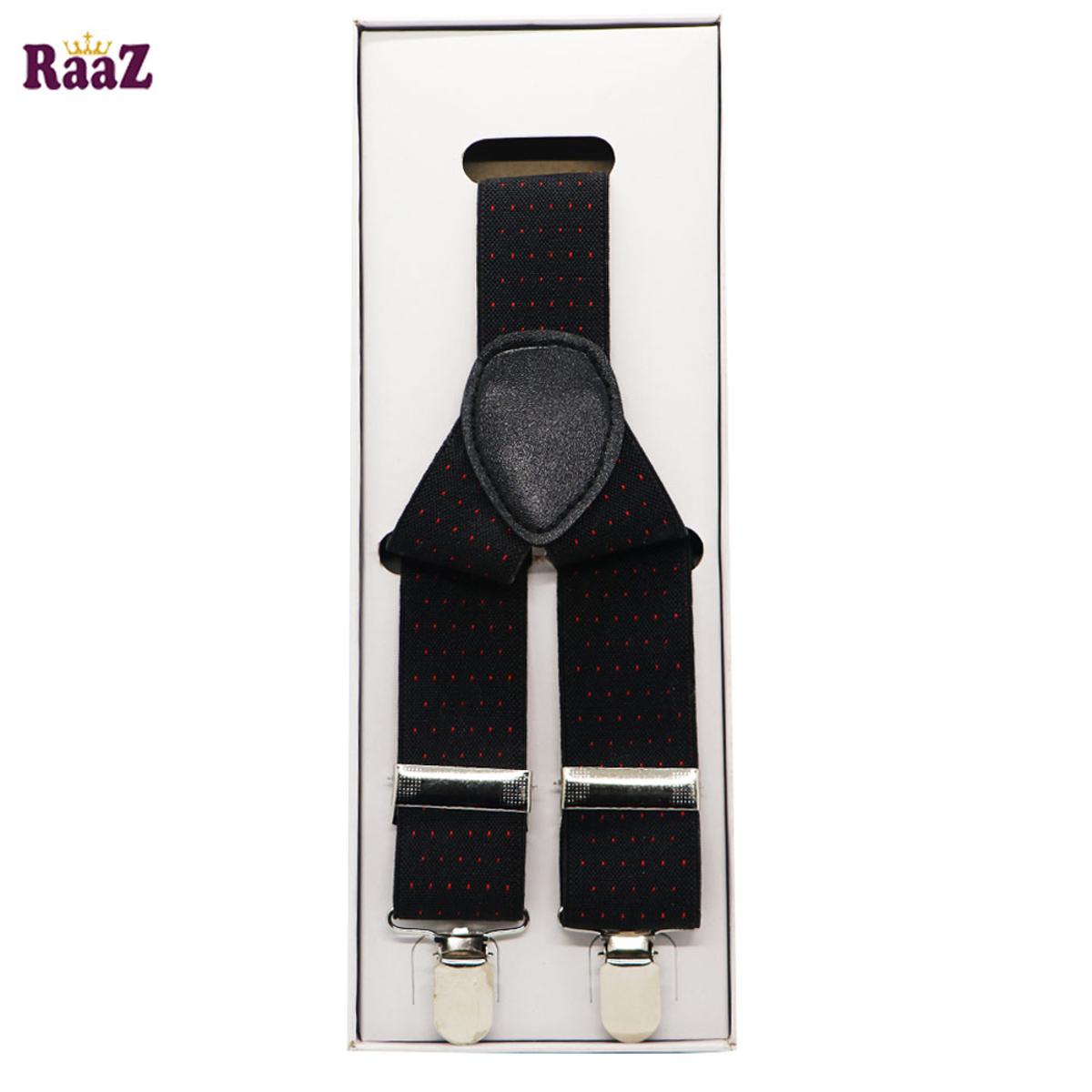 Picture of Black Red Dot Y Shape Suspender For Men - Belt For Men