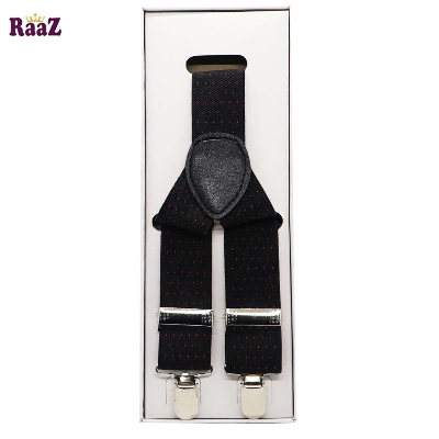 Picture of Black Red Dot Y Shape Suspender For Men - Belt For Men