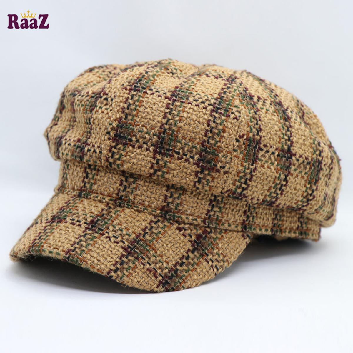 Picture of Brown New Fashion Man Warm Flat Peaked Cap Male Casual Octagonal Hat Man Retro Beret Hat Men Dad Newsboy Cap - Cap For Men