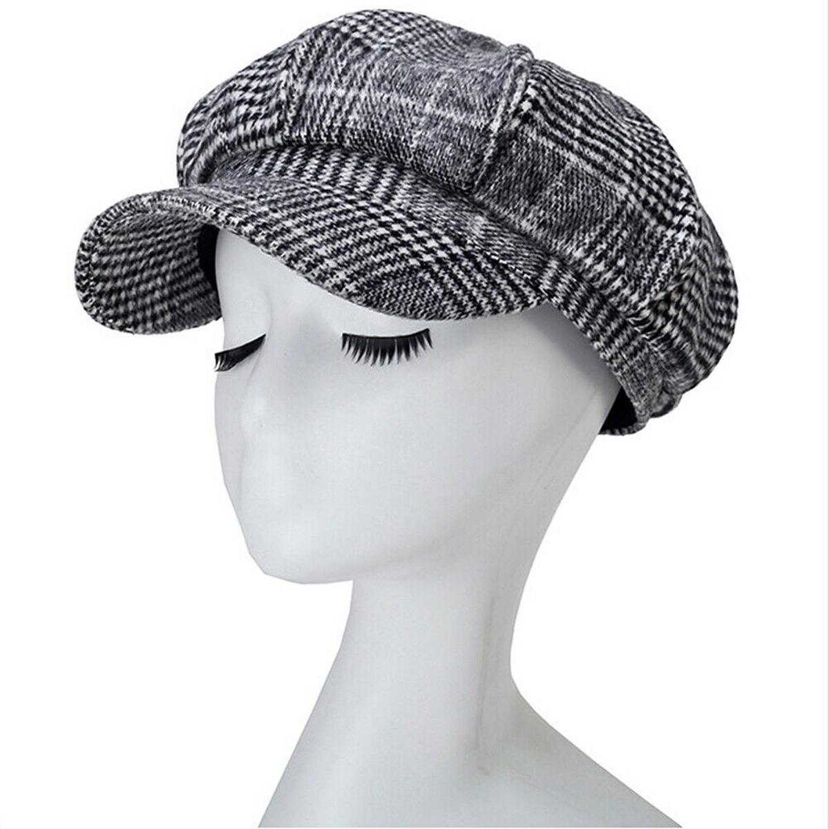 Picture of Artist Vintage Newsboy Cabbie Peaked Beret Cap Warm Baker Boy Visor Hat Flat Cap