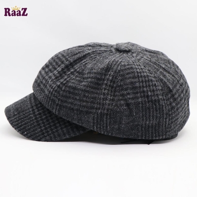 Picture of Grey Fashion Man Warm Flat Peaked Cap Male Casual Octagonal Hat Man Retro Beret Hat Men Dad Newsboy Cap - Cap For Men